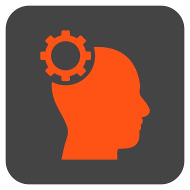 Akıl vites düz kare vektör simgesi