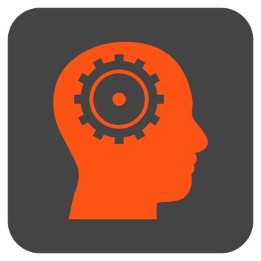 Akıl düz kare vektör simgesi