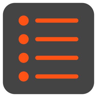 Öğeleri düz kare vektör simgesi