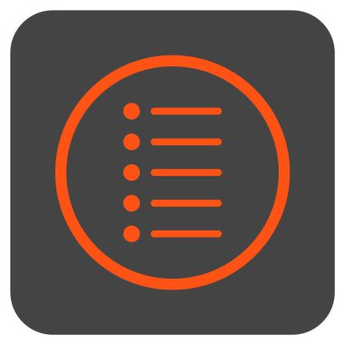 Öğeleri düz kare vektör simgesi