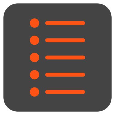 Öğeleri düz kare vektör simgesi