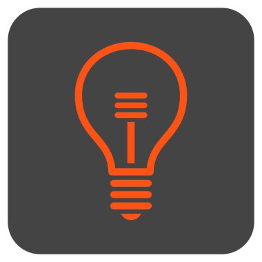 Lamba ampul düz kare vektör simgesi