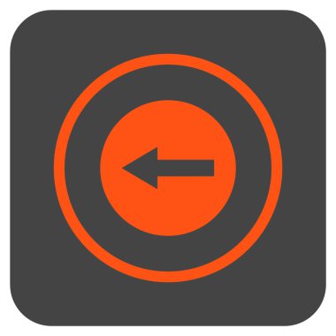 Sol ok düz kare vektör simgesi yuvarlak