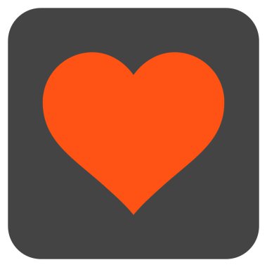 Aşk kalp düz kare vektör simgesi