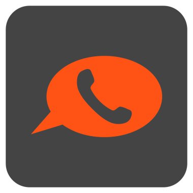 Telefon iletisi düz kare vektör simgesi