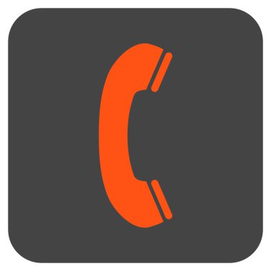 Telefon alıcı düz kare vektör simgesi