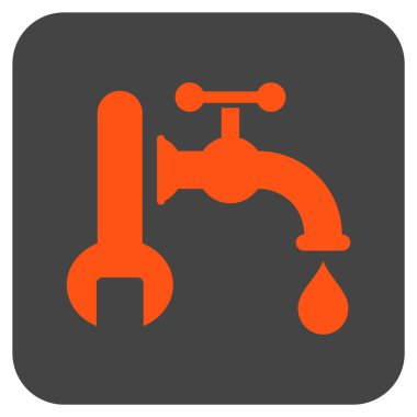 Sıhhi tesisat düz kare vektör simgesi