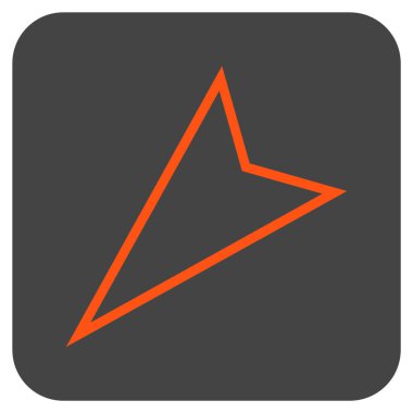 İşaretçi sol düz vektör simgesi kare.