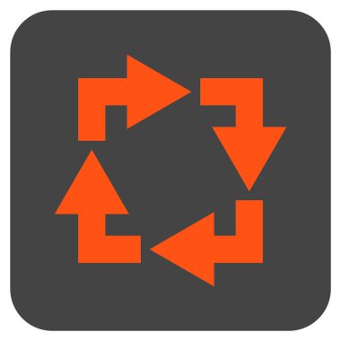 Geri dönüşüm düz kare vektör simgesi