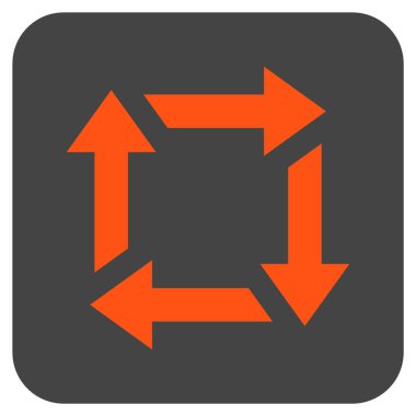 Geri dönüşüm düz kare vektör simgesi