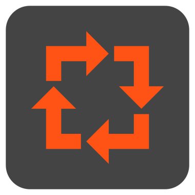 Geri dönüşüm düz kare vektör simgesi