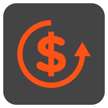 Düz kare vektör simge iade