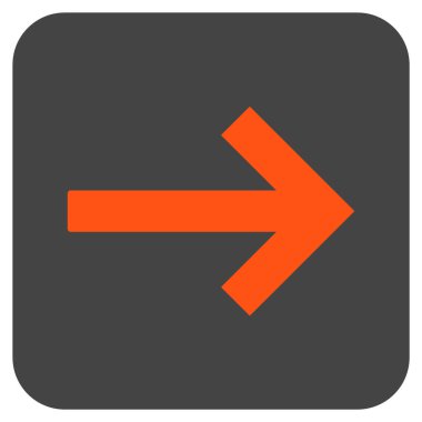 Sağ ok düz kare vektör simgesi