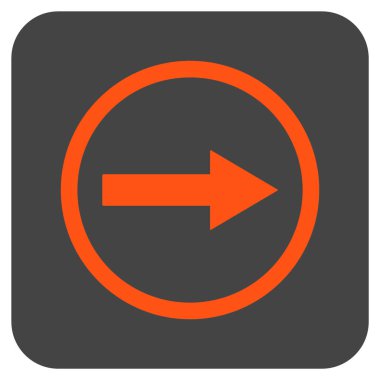 Sağ ok düz kare vektör simgesi yuvarlak