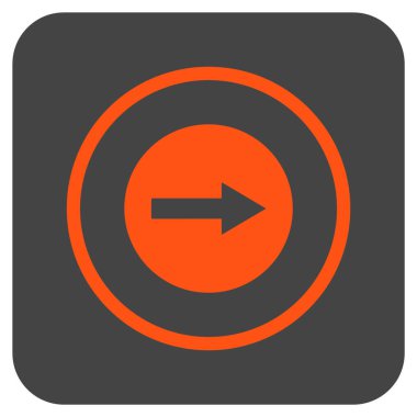 Sağ ok düz kare vektör simgesi yuvarlak