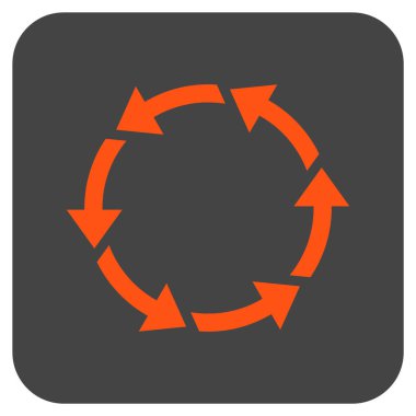 Saatin tersi yönde düz kare vektör simge döndürmek