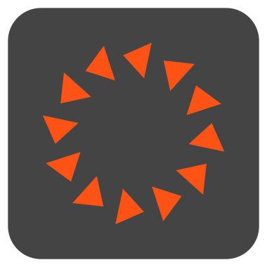 Saatin tersi yönde düz kare vektör simge döndürmek