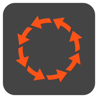 Saatin tersi yönde düz kare vektör simge döndürmek