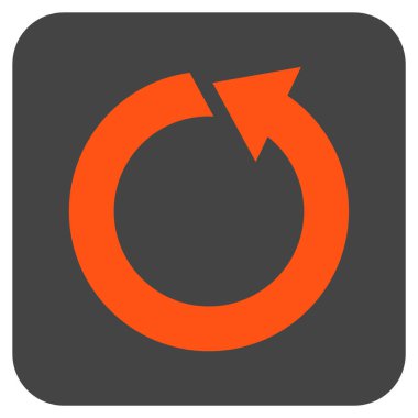 Saatin tersi yönde düz kare vektör simge döndürmek