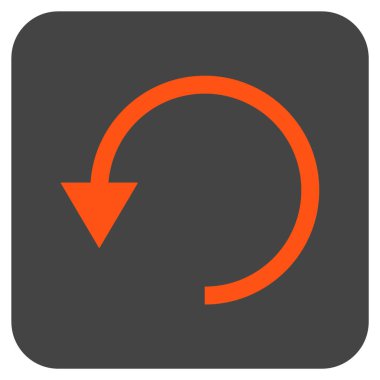 Saatin tersi yönde düz kare vektör simge döndürmek