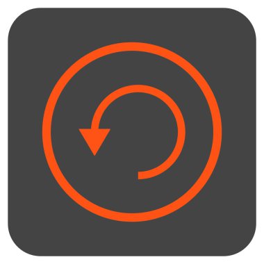 Saatin tersi yönde düz kare vektör simge döndürmek