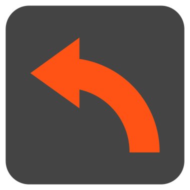 Sol düz kare vektör simge döndürmek