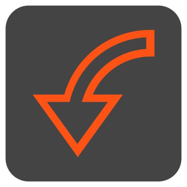 Sol düz kare vektör simge döndürmek