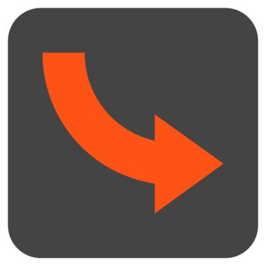 Sağa döndür düz kare vektör simgesi