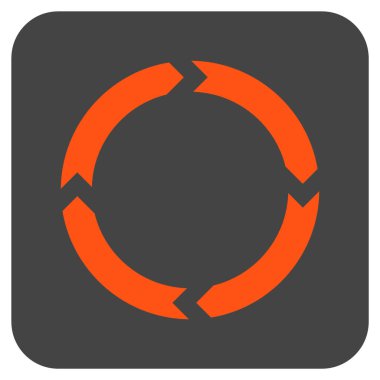 Döndürme düz kare vektör simgesi