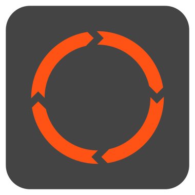 Döndürme düz kare vektör simgesi