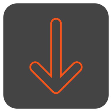 Düz aşağı yönlü ok vektör simgesi kare