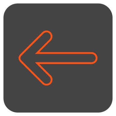 Ok sol düz kare vektör simgesi yuvarlak