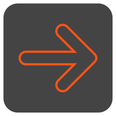 Yuvarlak ok sağ düz vektör simgesi kare