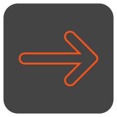 Yuvarlak ok sağ düz vektör simgesi kare