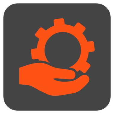 Hizmet düz kare vektör simgesi