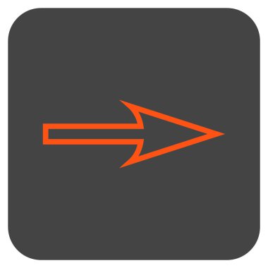 Keskin ok sağ düz vektör simgesi kare