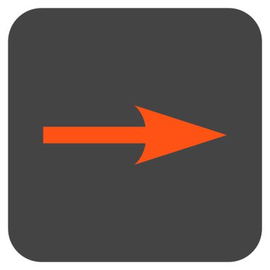 Keskin ok sağ düz vektör simgesi kare