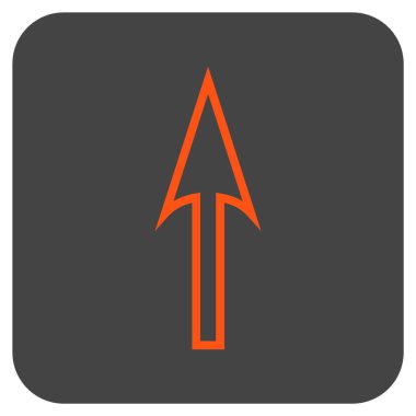 Düz kare vektör simge yukarı ok keskin