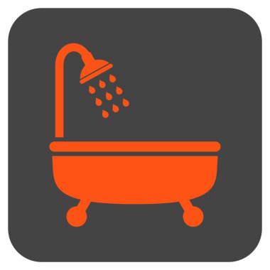 Duş banyo düz kare vektör simgesi