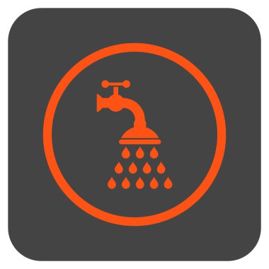 Duş musluk düz kare vektör simgesi