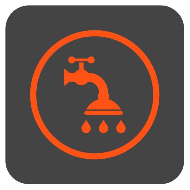 Duş musluk düz kare vektör simgesi