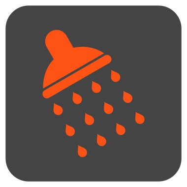 Duş düz kare vektör simgesi