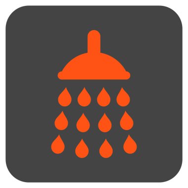 Duş düz kare vektör simgesi