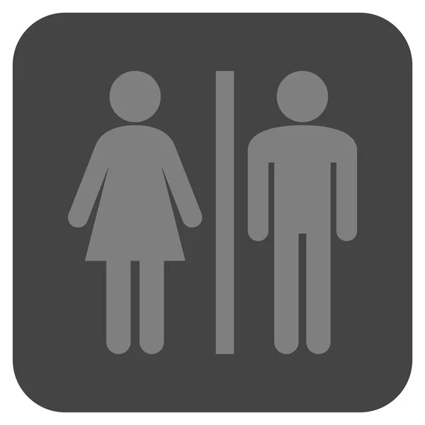 WC personen Flat gekwadrateerde Vector Icon — Stockvector