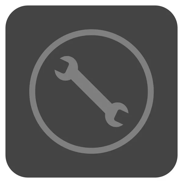 Wrench Flat Squared Vector Icon — Stock Vector