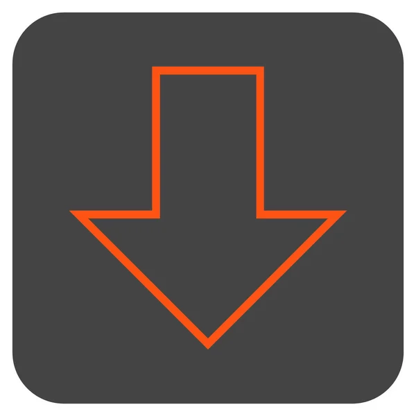 Pijl-omlaag platte winkelhaak Vector Icon — Stockvector