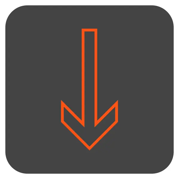 Arrow Down Flat Squared Vector Icon — Stock Vector