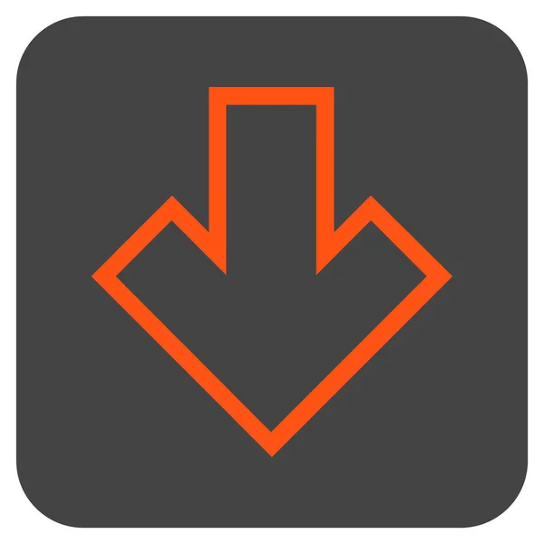 Pijl-omlaag platte winkelhaak Vector Icon — Stockvector