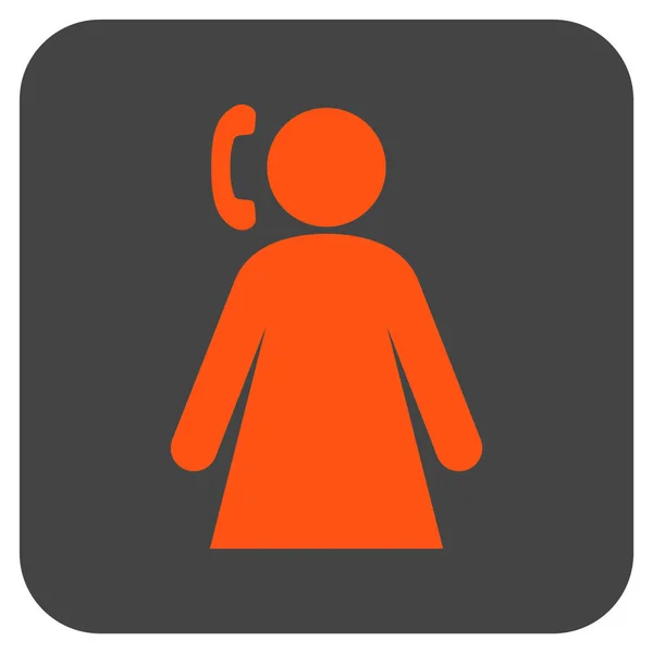 Appeler femme plat carré vectoriel icône — Image vectorielle