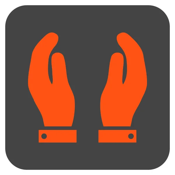 Pielęgnacja rąk płaskiego kwadratu wektor ikona — Wektor stockowy